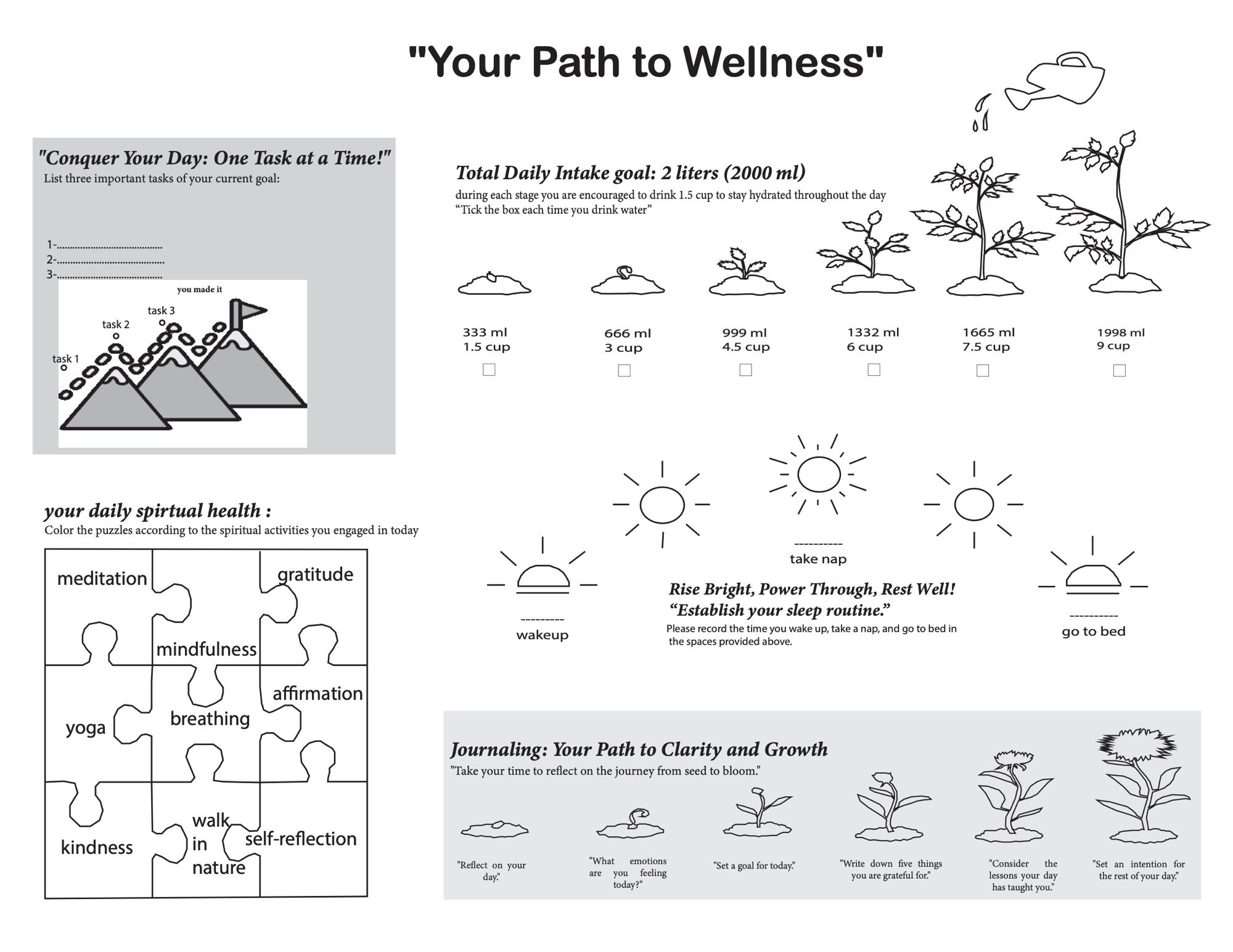 The final Your Path to Wellness planner